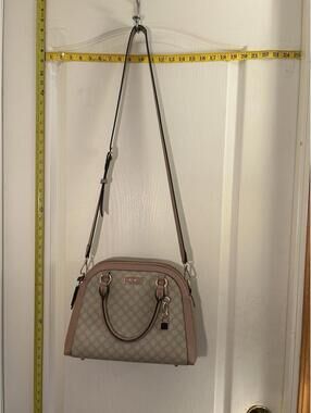 NINE WEST WOMENS SATCHEL LOGO DESIGN TOTE-PURSE-REMOVABLE CROSSBODY STRAP